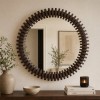 Oglinda Barrel, metal, sticla, maro tonka, D.61 cm, 223800B