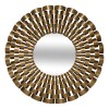 Oglinda Youri, metal, sticla, maro tonka, D.90 cm, 223802A