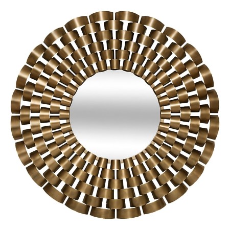 Oglinda Youri, metal, sticla, maro tonka, D.90 cm, 223802A 