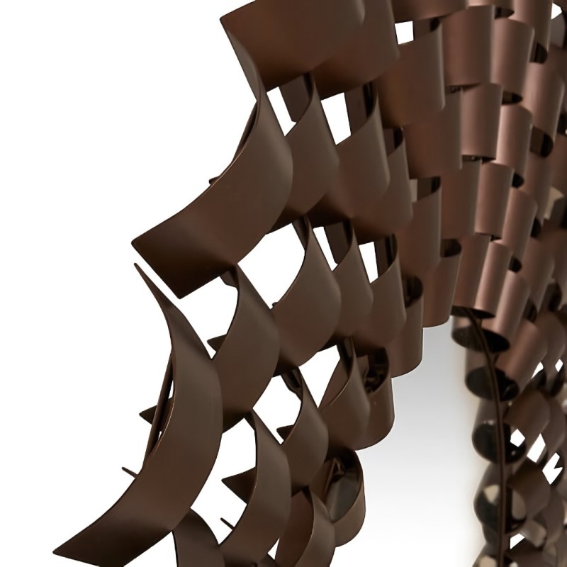 Oglinda Youri, metal, sticla, maro tonka, D.90 cm, 223802B