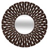 Oglinda Youri, metal, sticla, maro tonka, D.90 cm, 223802B