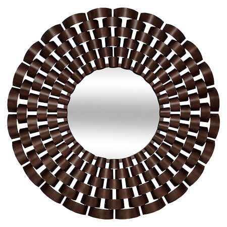 Oglinda Youri, metal, sticla, maro tonka, D.90 cm, 223802B 