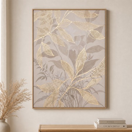 Tablou 3D canvas Perine, MDF, auriu, H.78 cm, 223815 
