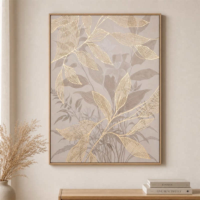 Tablou 3D canvas Perine, MDF, auriu, H.78 cm, 223815