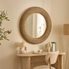 Oglinda Nathan, material natural, oglinda, bej, D.90 cm, 223828