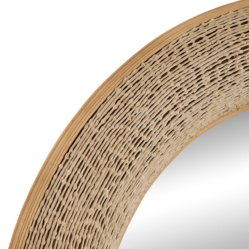 Oglinda Nathan, material natural, oglinda, bej, D.90 cm, 223828