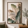 Tablou 3D canvas Palmi, lemn de pin, verde, H.116 cm, 223830