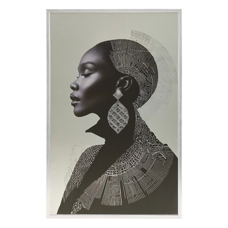 Tablou 3D canvas Wonda, lemn de pin, alb/negru, H.116 cm, 223831 