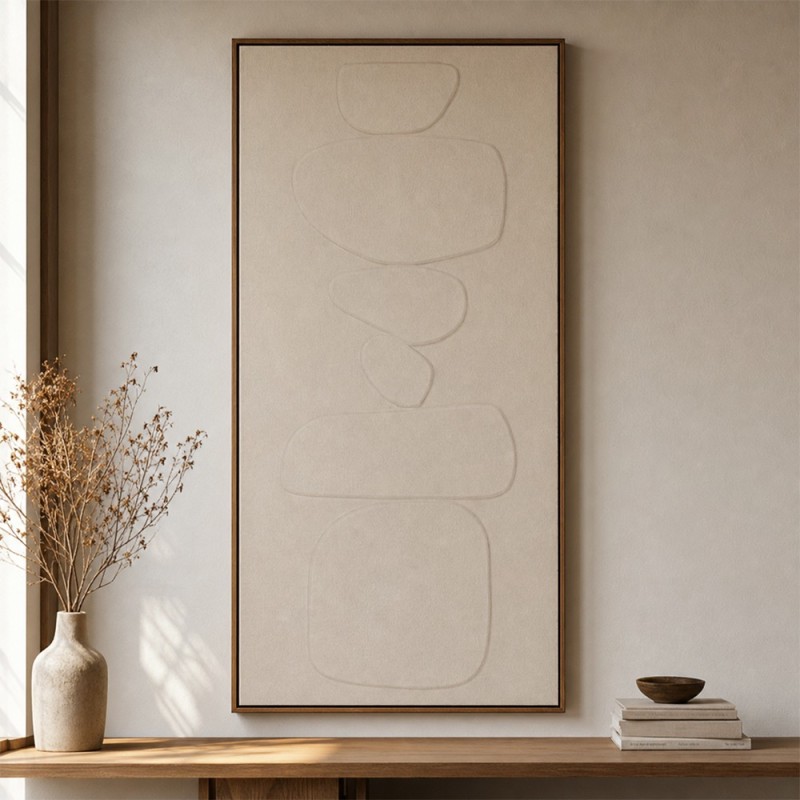 Tablou 3D canvas, MDF, alb, H.116 cm, 223833