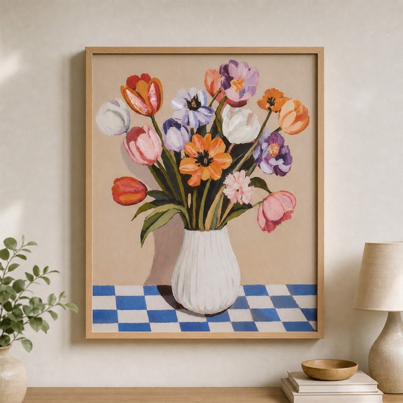 Tabou canvas Flori, MDF, multicolor, H.60 cm, 223839