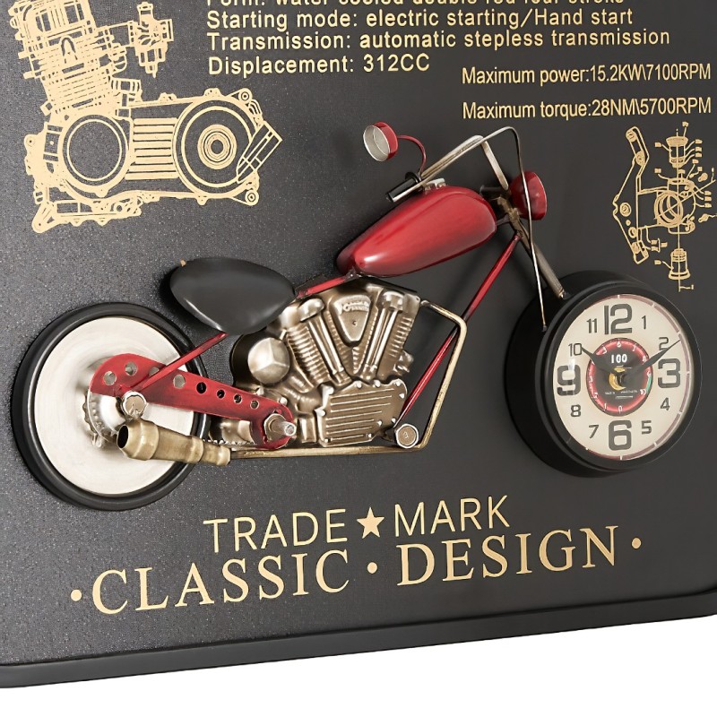 Ceas de perete Mike, metal, negru, H.80 cm, 223845