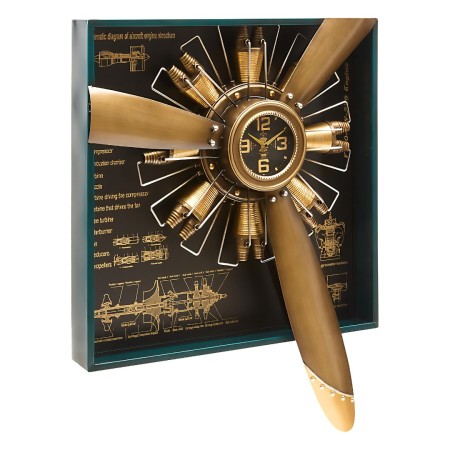 Ceas de perete Rudy, metal, auriu, H.94 cm, 223846 