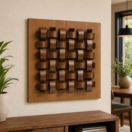 Decoratiune perete Marc, MDF, maro, 76X76 cm, 223847 