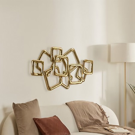 Decoratiune de perete Oriane, metal, aurie, L.100 cm, 223873 