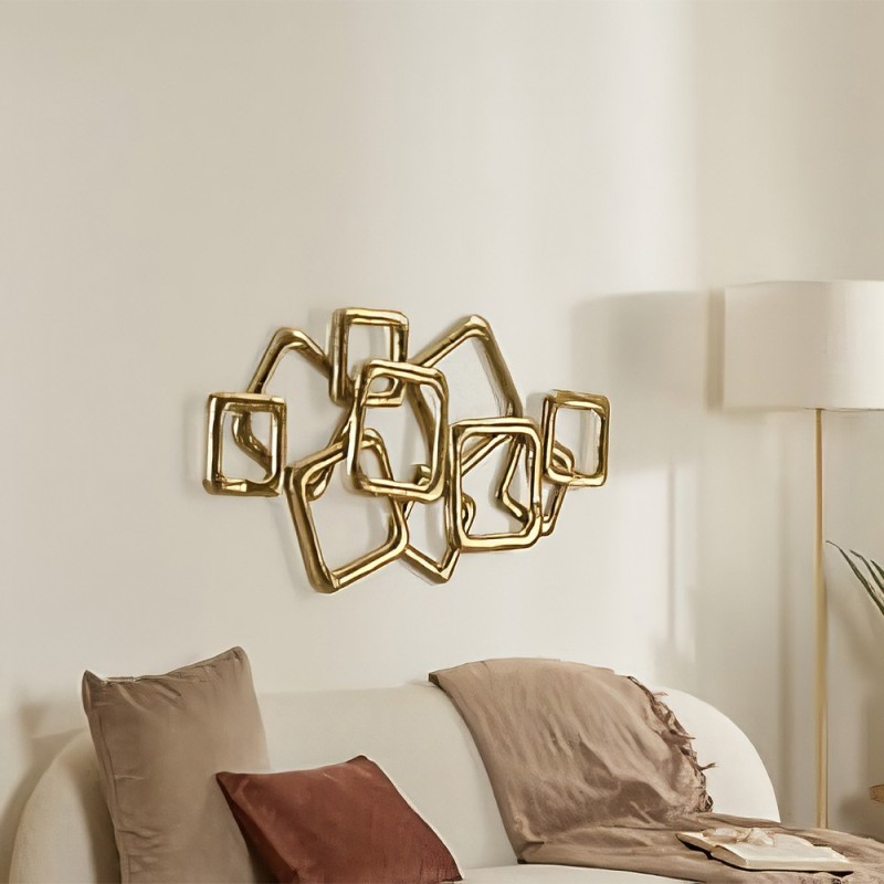 Decoratiune de perete Oriane, metal, aurie, L.100 cm, 223873