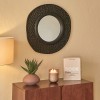 Oglinda Nyer, MDF, sticla, neagra, D.60 cm, 223879