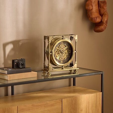 Ceas de masa Lou, metal, auriu, H.32 cm, 223881 