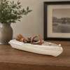 Decoratiune Johan, metal, lemn de mango, alb, L.45 cm, 223905