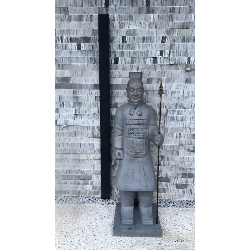 Statuie Războinicul Xian, magneziu, gri, H.120 cm, 125763
