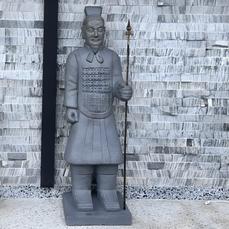 Statuie Războinicul Xian, magneziu, gri, H.120 cm, 125763