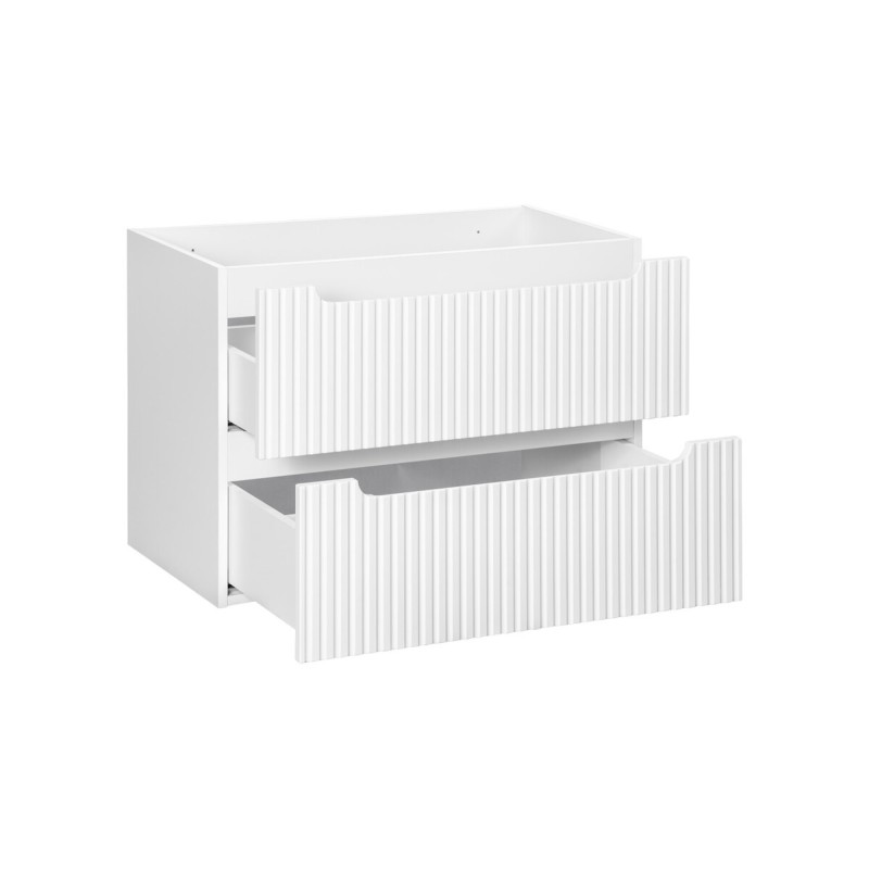 Dulap lavoar Nova White, MDF, PAL melaminat, alb, 2 sertare, L.80 cm, NOVA WHITE 82-80-2S