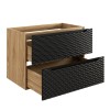 Dulap lavoar Ocean Black, MDF, PAL melaminat, negru mat/stejar uleiat, 2 sertare, L.80 cm, OCEAN BLACK 82-80-2S