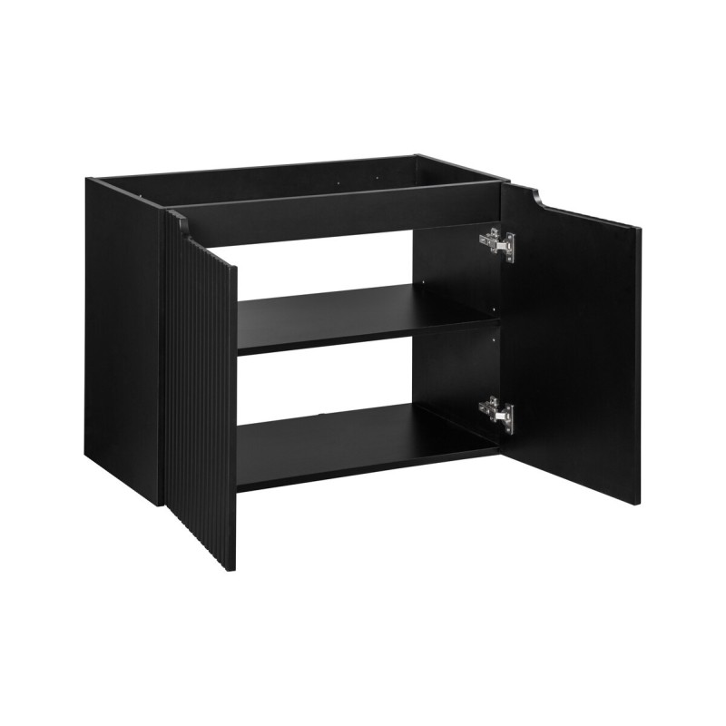 Dulap lavoar Nova Black, MDF, PAL melaminat, negru mat, 2 usi, L.80 cm, NOVA BLACK D2 82-80-2D
