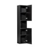 Dulap inalt Nova Black, MDF, PAL melaminat, negru mat, 2 usi, H.140 cm, NOVA BLACK D 80-03-2D(W80-02D)
