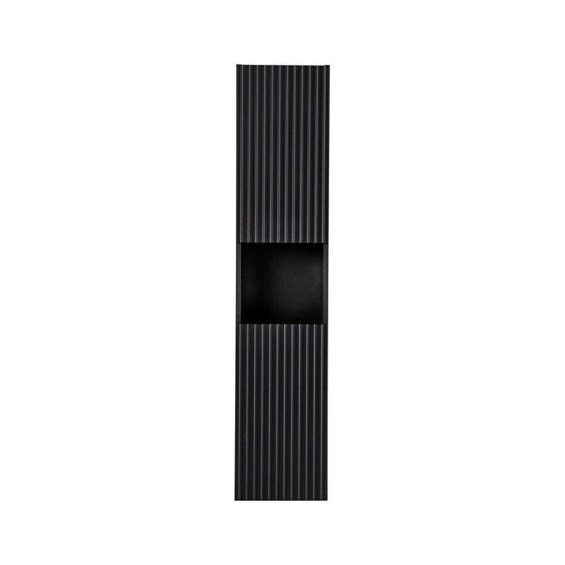 Dulap inalt Nova Black, MDF, PAL melaminat, negru mat, 2 usi, H.140 cm, NOVA BLACK D 80-03-2D(W80-02D)