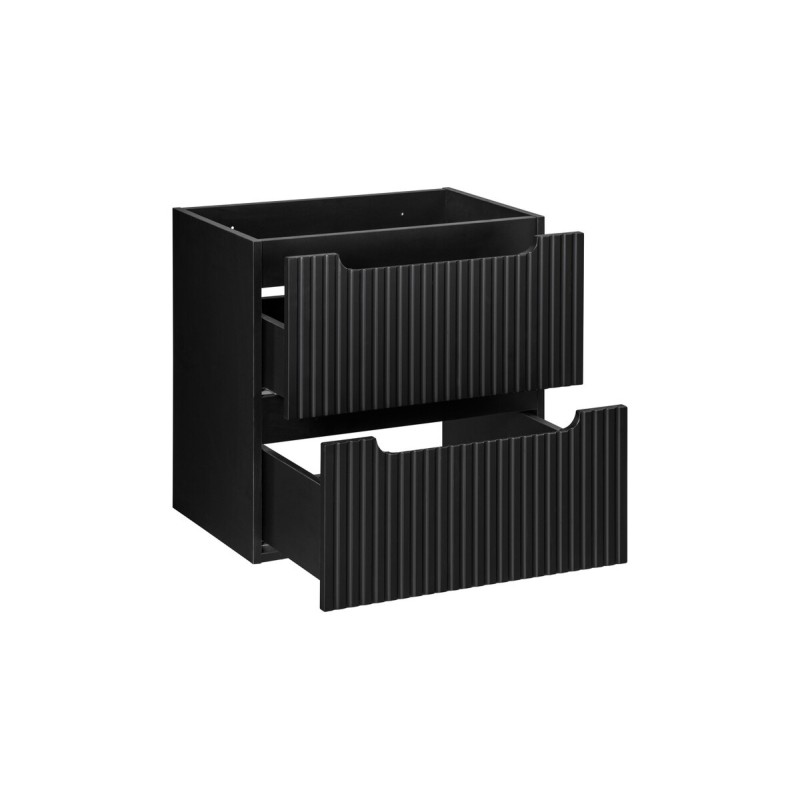 Dulap lavoar Nova Black, MDF, PAL melaminat, negru mat, 2 sertare, L.60 cm, NOVA BLACK D2 82-60-2S