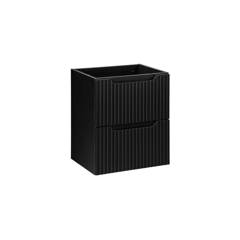 Dulap lavoar Nova Black, MDF, PAL melaminat, negru mat, 2 sertare, L.50 cm, NOVA BLACK D2 82-50-2S