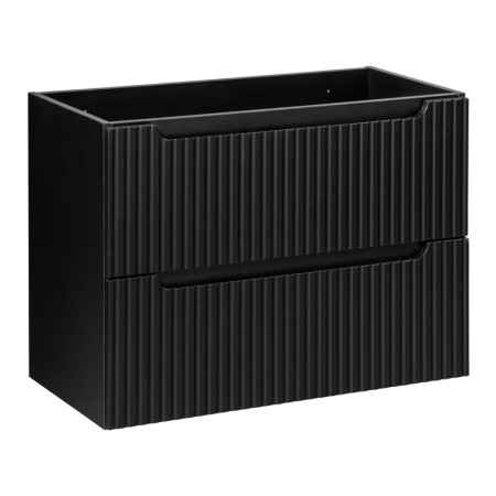 Dulap lavoar Nova Black, MDF, PAL melaminat, negru mat, 2 sertare, L.80 cm, NOVA BLACK D2 82-80-2S