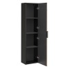 Dulap inalt Xilo, MDF, PAL melaminat, gri antracit/stejar wotan, 1 usa, H.140 cm, XILO BLACK WOTAN 80-01-D-1D