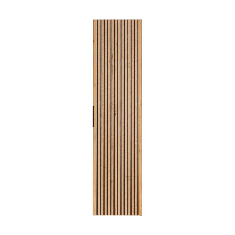 Dulap inalt Xilo, MDF, PAL melaminat, gri antracit/stejar wotan, 1 usa, H.140 cm, XILO BLACK WOTAN 80-01-D-1D