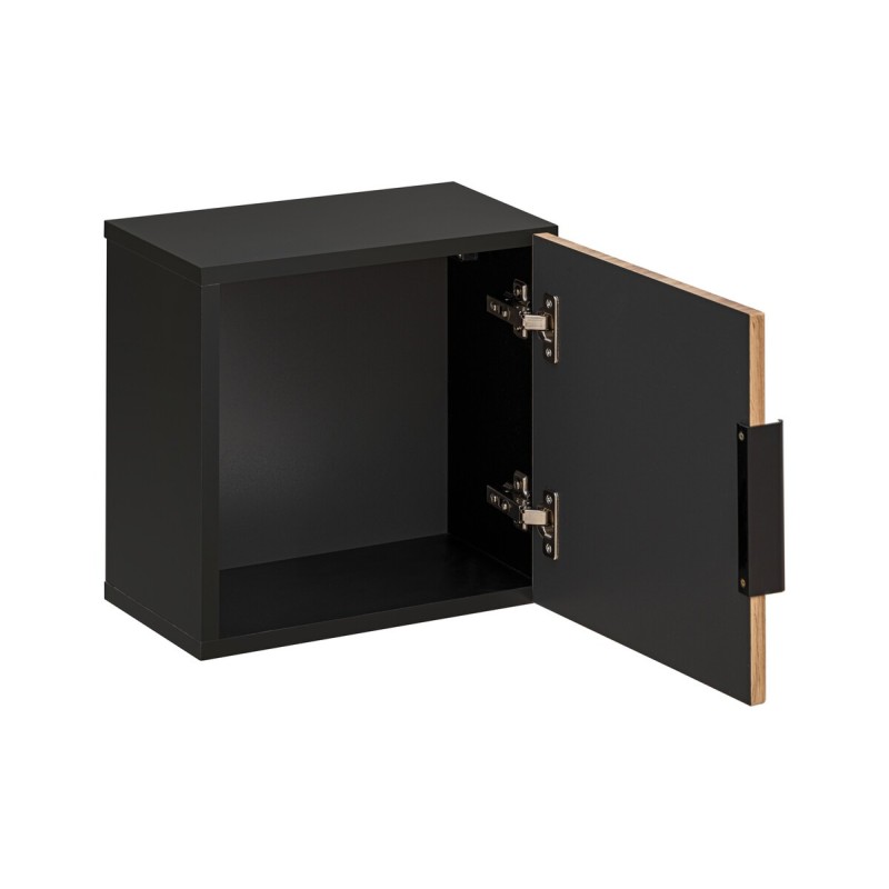 Dulap suspendat Xilo Qubik, MDF, PAL melaminat, gri antracit/stejar wotan, 1 usa, 35X35 cm, XILO BLACK WOTAN 83-01-D-1D