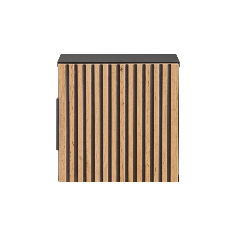 Dulap suspendat Xilo Qubik, MDF, PAL melaminat, gri antracit/stejar wotan, 1 usa, 35X35 cm, XILO BLACK WOTAN 83-01-D-1D