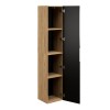 Dulap inalt Ocean Black, MDF, PAL melaminat, negru mat/stejar uleiat, 1 usa, H.170 cm, OCEAN BLACK 80-01-1D