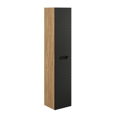 Dulap inalt Ocean Black, MDF, PAL melaminat, negru mat/stejar uleiat, 2 usi, H.170 cm, OCEAN BLACK 80-02-2D