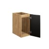 Dulap lateral Ocean Black, MDF, PAL melaminat, negru mat/stejar uleiat, 1 usa, L.30 cm, OCEAN BLACK 81-30-1D