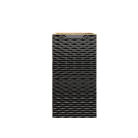 Dulap lateral Ocean Black, MDF, PAL melaminat, negru mat/stejar uleiat, 1 usa, L.30 cm, OCEAN BLACK 81-30-1D