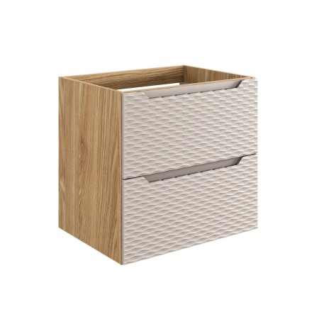 Dulap lavoar Ocean Beige, MDF, PAL melaminat, stejar/bej, 2 sertare, L.60 cm, OCEAN BEIGE 82-60-2S