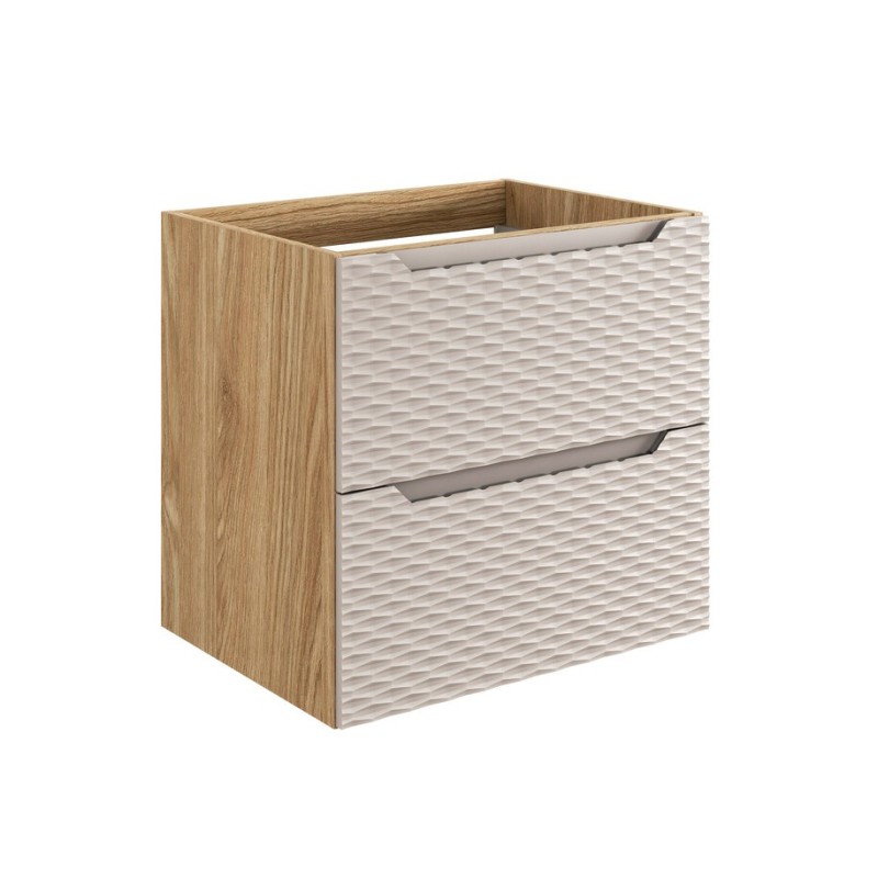 Dulap lavoar Ocean Beige, MDF, PAL melaminat, stejar/bej, 2 sertare, L.60 cm, OCEAN BEIGE 82-60-2S