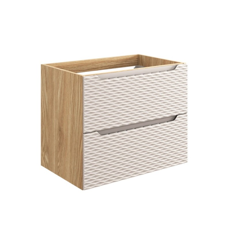 Dulap lavoar Ocean Beige, MDF, PAL melaminat, stejar/bej, 2 sertare, L.70 cm, OCEAN BEIGE 82-70-2S