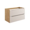 Dulap lavoar Ocean Beige, MDF, PAL melaminat, stejar/bej, 2 sertare, L.90 cm, OCEAN BEIGE 82-90-2S