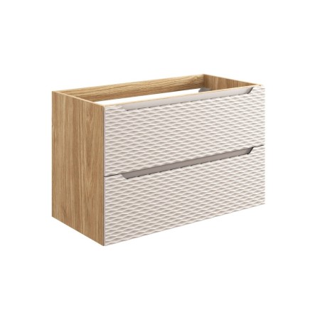 Dulap lavoar Ocean Beige, MDF, PAL melaminat, stejar/bej, 2 sertare, L.90 cm, OCEAN BEIGE 82-90-2S