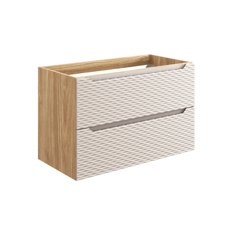Dulap lavoar Ocean Beige, MDF, PAL melaminat, stejar/bej, 2 sertare, L.90 cm, OCEAN BEIGE 82-90-2S
