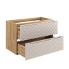 Dulap lavoar Ocean Beige, MDF, PAL melaminat, stejar/bej, 2 sertare, L.90 cm, OCEAN BEIGE 82-90-2S