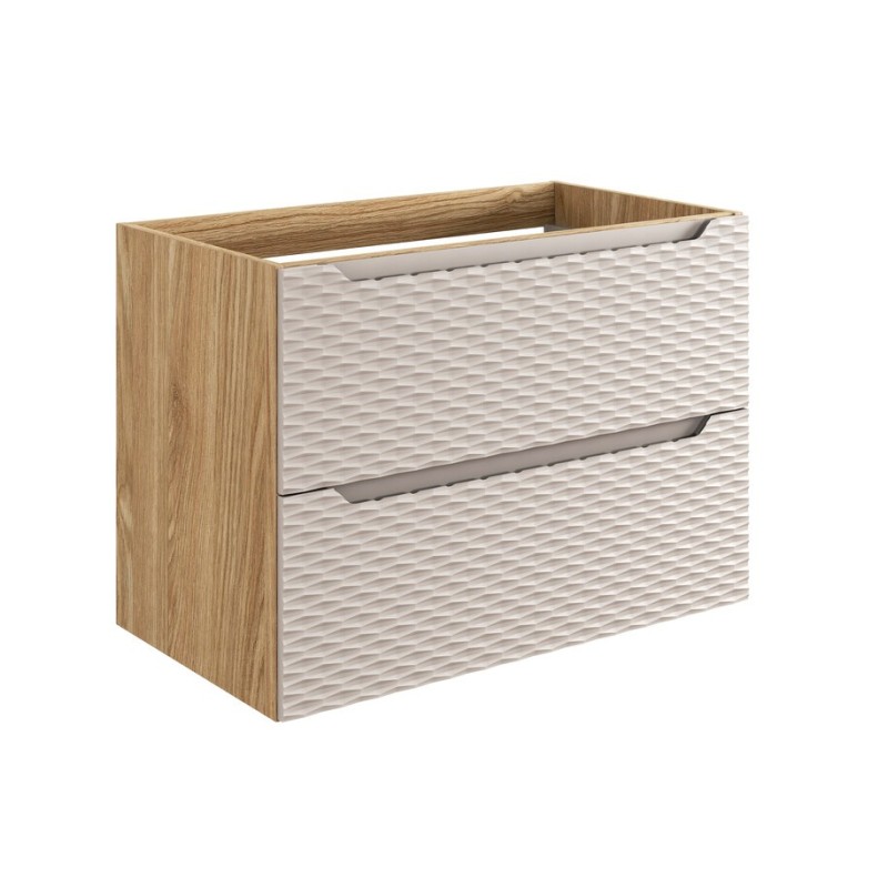 Dulap lavoar Ocean Beige, MDF, PAL melaminat, stejar/bej, 2 sertare, L.80 cm, OCEAN BEIGE 82-80-2S