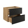 Dulap lavoar Ocean Black, MDF, PAL melaminat, negru mat/stejar uleiat, 2 sertare, L.70 cm, OCEAN BLACK 82-70-2S