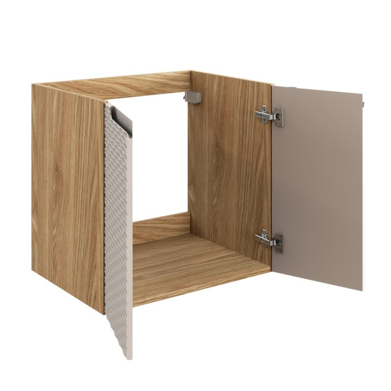 Dulap lavoar Ocean Beige, MDF, PAL melaminat, stejar/bej, 2 usi, L.60 cm, OCEAN BEIGE 82-60-2D
